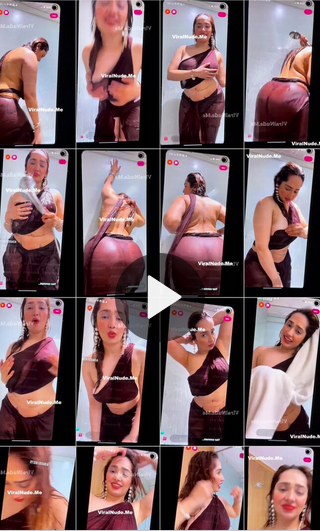 Aditi Mistry Nude Red Saree in Shower Full Live Premium XXX Video